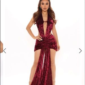 Red velvet dress